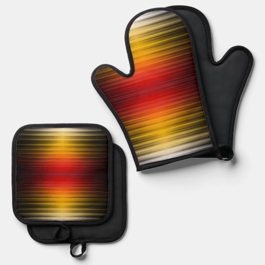 宇宙船の再突入プラズマのフィールドカラーパターンアート 鍋つかみ&鍋敷きセット (正面/裏面)