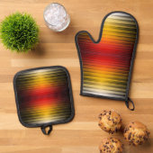 宇宙船の再突入プラズマのフィールドカラーパターンアート 鍋つかみ&鍋敷きセット (トップダウン)