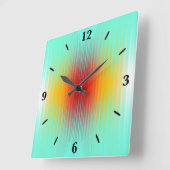 宇宙船の再突入プラズマのフィールドカラー抽象芸術 スクエア壁時計 (傾斜)