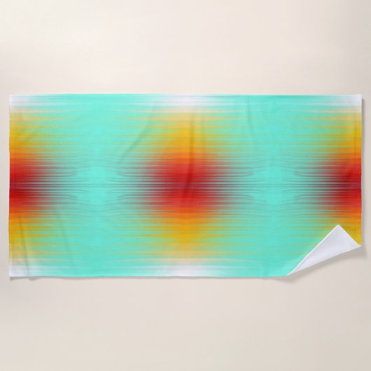 宇宙船の再突入プラズマのフィールドカラー抽象芸術 ビーチタオル (正面)