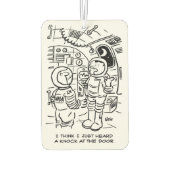 宇宙船の宇宙人がノックを聞く カーエアーフレッシュナー (裏面)