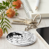 宇宙船の宇宙船で郵便配達。おもしろい キーホルダー (側面)