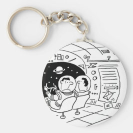 宇宙船の宇宙船で郵便配達。おもしろい キーホルダー