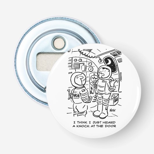 宇宙船の宇宙飛行士がドアをノックする音を聞く 栓抜き (正面)