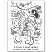 宇宙船の宇宙飛行士はドアマンガでノックを聞く。 シール (正面)