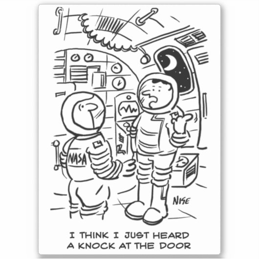 宇宙船の宇宙飛行士はドアマンガでノックを聞く。 シール (正面)