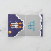宇宙船の打ち上げ お誕生日おめでとう カード (内部)