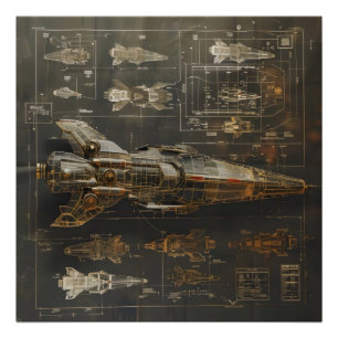 宇宙船の暗い図 フォトプリント