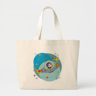 宇宙船の男の子 ラージトートバッグ