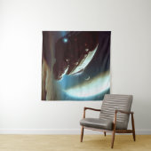 宇宙船を周回するSF タペストリー (インサイチュ(横))