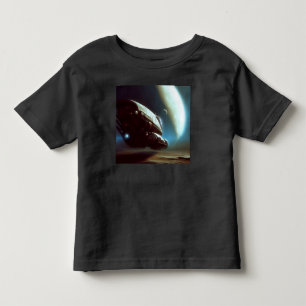 宇宙船を周回するSF トドラーTシャツ