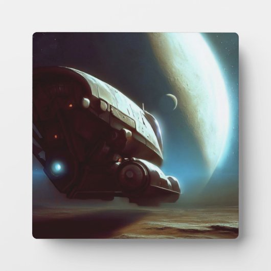 宇宙船を周回するSF フォトプラーク (正面)