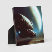 宇宙船を周回するSF フォトプラーク (正面)