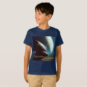 宇宙船を周回するSF Tシャツ (正面フル)