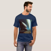 宇宙船を周回するSF Tシャツ (正面フル)