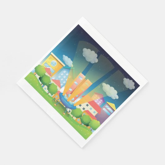 宇宙船インザシティー紙ナプキンス スタンダードランチョンナプキン (角)