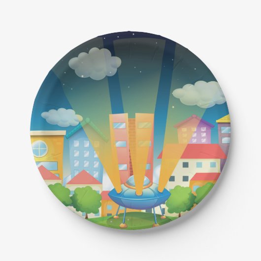 宇宙船インザシティ紙プレート ペーパープレート (正面)