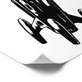 宇宙船スケッチ、ヴィンテージイラストレーション。 ポスター (角)