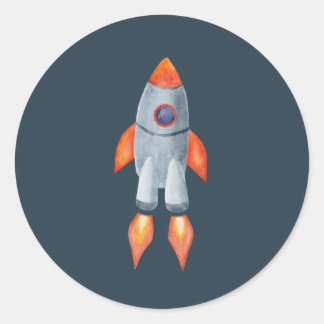 宇宙船ステッカー ラウンドシール
