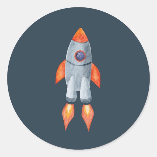 宇宙船ステッカー ラウンドシール (正面)