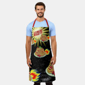 宇宙船スパゲッティ料理ベーキングキッチンエプロン エプロン (着用した状態)