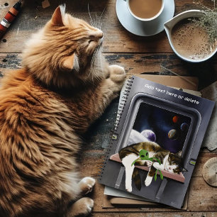 宇宙船タビー猫グリーンエイリアンスタッフィーサイエンスフィクション ノートブック