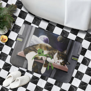 宇宙船タビー猫グリーンエイリアンスタッフィーサイエンスフィクション バスマット