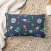 宇宙船パターン装飾用クッション ランバークッション (ブランケット)