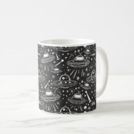 宇宙船パターン コーヒーマグカップ