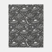 宇宙船パターン フリースブランケット (正面)