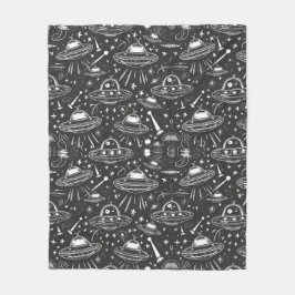 宇宙船パターン フリースブランケット