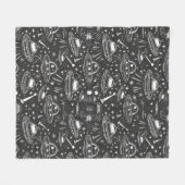 宇宙船パターン フリースブランケット (正面(横))