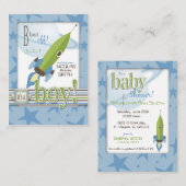 宇宙船ベビーシャワー招待状 エンクロージャーカード (正面/裏面)