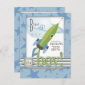 宇宙船ベビーシャワー招待状 招待状 (正面/裏面)