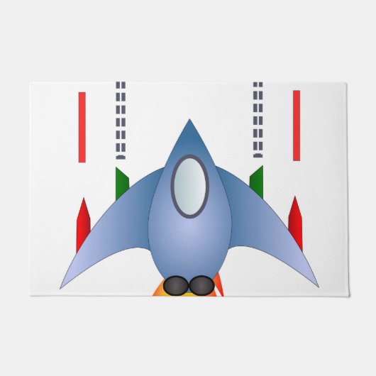 宇宙船ロケット宇宙 ドアマット (正面)