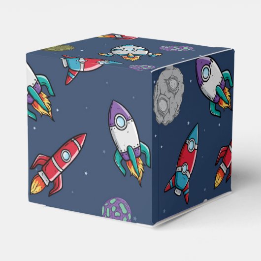 宇宙船ロケット流星パターン少年の好意ボックス フェイバーボックス (裏面サイド)