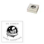 宇宙船人間読書エイリアン図書室 ラバースタンプ (押印)