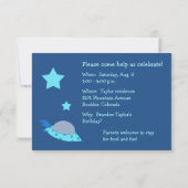 宇宙船子供の誕生日パーティー 招待状 (裏面)