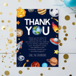 宇宙船宇宙惑星赤ちゃんシャワー サンキューカード