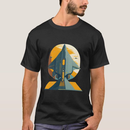 宇宙船宇宙船科学小説 Tシャツ (正面)