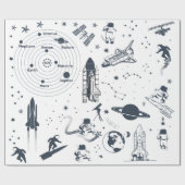 宇宙船宇宙飛行士太陽のシステムのラッピング紙 ラッピングペーパー (フラット)