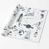 宇宙船宇宙飛行士太陽のシステムのラッピング紙 ラッピングペーパー (アンロールド)