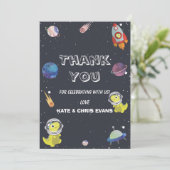 宇宙船恐竜スタープラネット銀河系ベビーシャワー サンキューカード (スタンド正面)