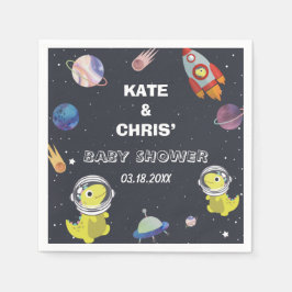 宇宙船恐竜スタープラネット銀河系ベビーシャワー スタンダードカクテルナプキン