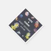 宇宙船恐竜スタープラネット銀河系ベビーシャワー スタンダードカクテルナプキン (角)