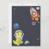 宇宙船恐竜スタープラネット銀河系ベビーシャワー 招待状 (裏面)