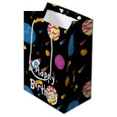 宇宙船旅行銀河系パターン ミディアムペーパーバッグ (正面アングル)