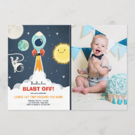 宇宙船男の子1歳の招待状 招待状