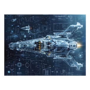 宇宙船舶設計図Sci-Fi フォトプリント
