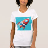 宇宙船飛んでいるの女性Tシャツ Tシャツ (正面)